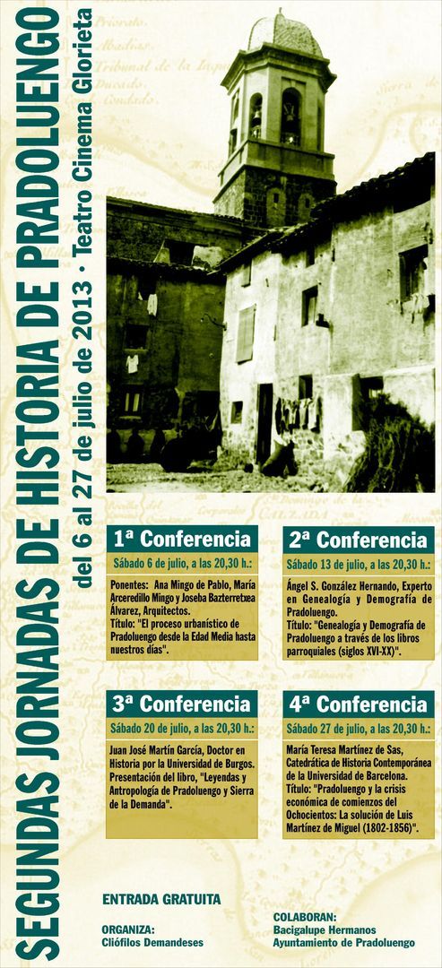 Segundas Jornadas de la Historia de Pradoluengo Segundas Jornadas de la Historia de Pradoluengo