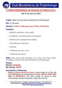 Cartel curso primeros auxilios