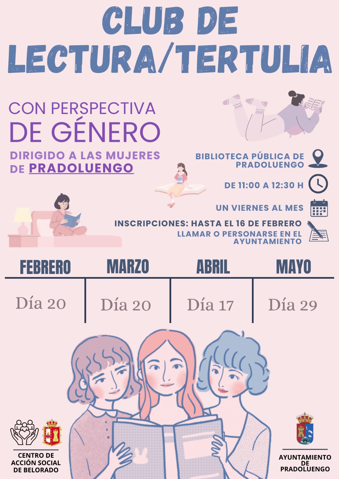 📚 CLUB DE LECTURA/TERTULIA PARA LAS MUJERES DE PRADOLUENGO 👩🏼‍🤝‍👩🏽